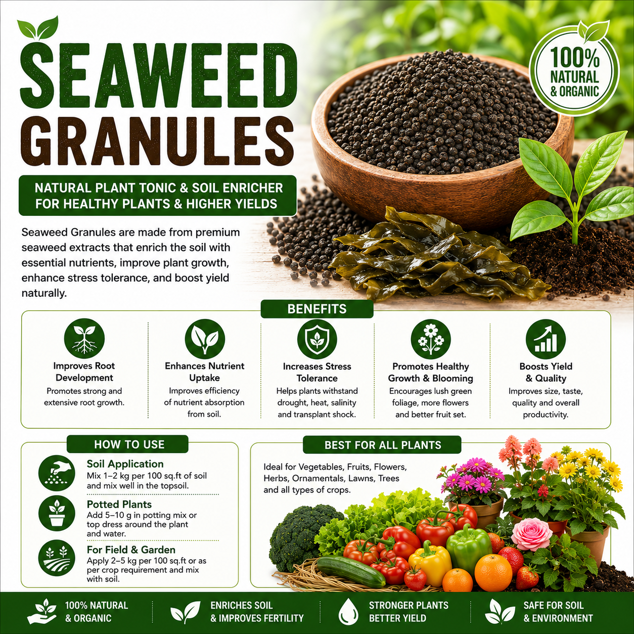 Buy Seaweed Granules Online | Seaweed Fertilizer for Plants | HOOGA Seeds