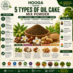 5-in-1 Oil Cake Mix Fertiliser | Neem, Pongamia, Mahua, Groundnut and Sesame | HOOGA Seeds